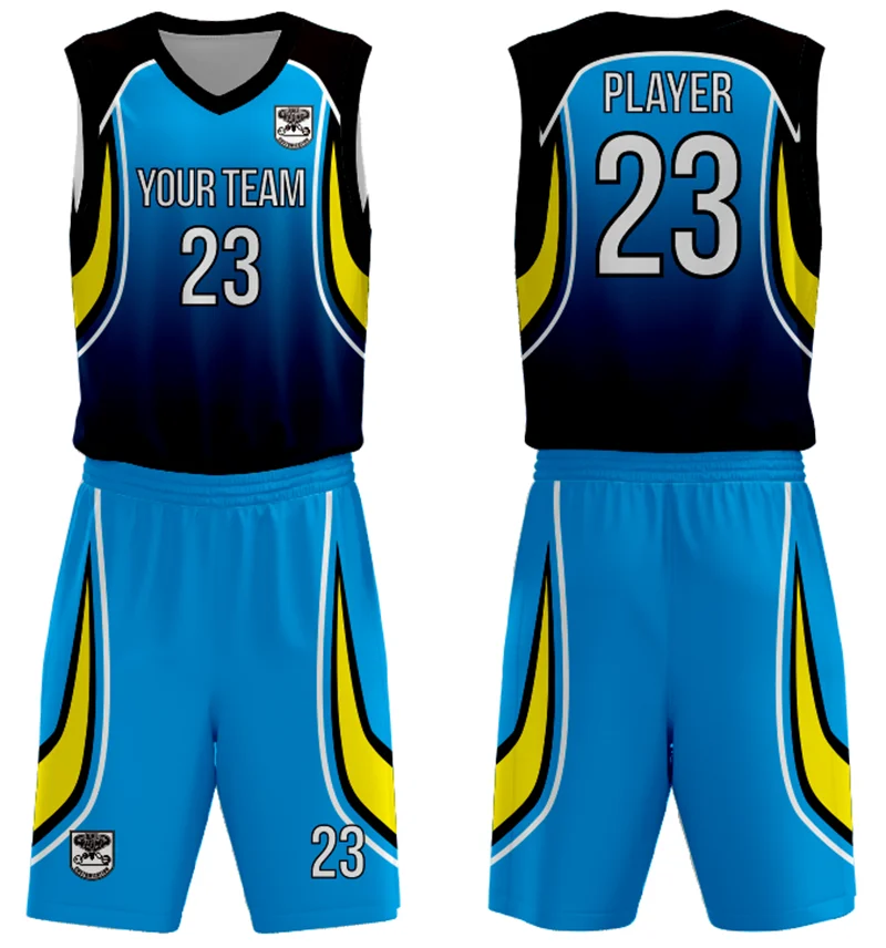 Basketball Jersey Uniform Design color blue basketball training clothes sublimation printing basketball training clothes