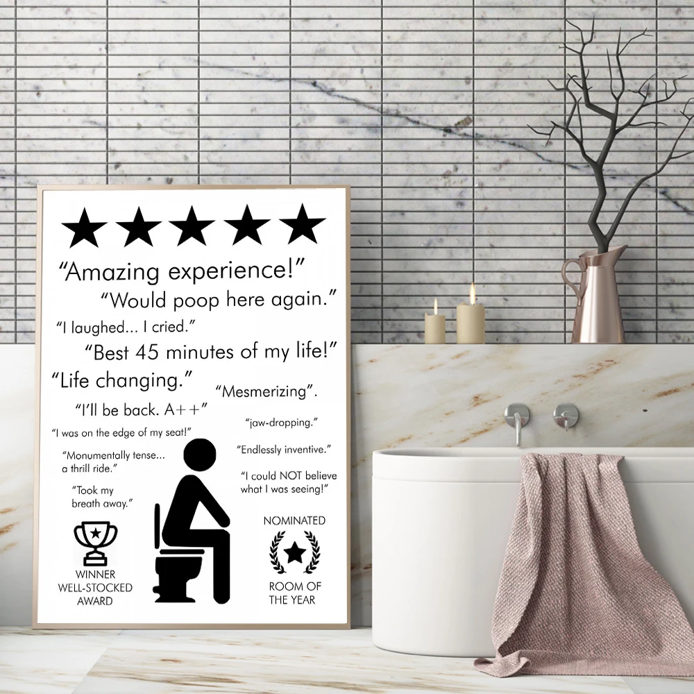 Black-White-Bathroom-Quote-Sign-Print-Poster-Amazing-Experience-Would-Poop-Here-Again-Toilet-Art-Can (2)