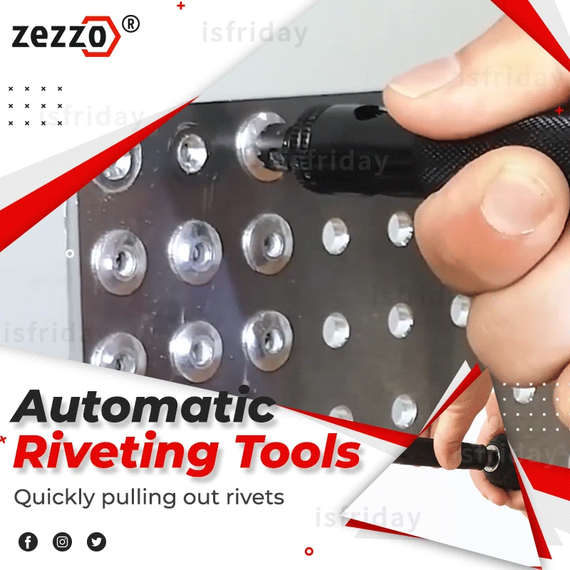 Zezzo® Automatic Riveting Tools Set Electric Rivet Gun Rivet Nut Gun