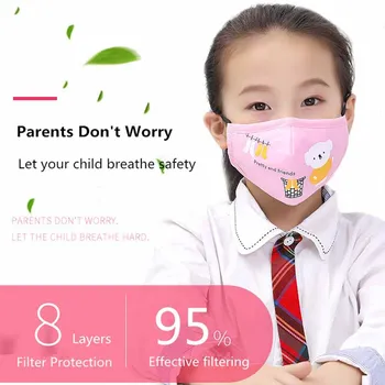 

Kids mask Face Mask PM2.5 Anti Dust Cartoon Washable Reusable Cotton Masks with Filter Mouth mask mascarillas mascarilla masque