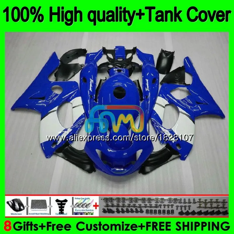 Синий белый YZF600R для YAMAHA Thundercat 96 97 98 99 00 01 02 72BS. 19 YZF-600R YZF 600R 1996 1997 1998 1999 2000 2001 обтекатель