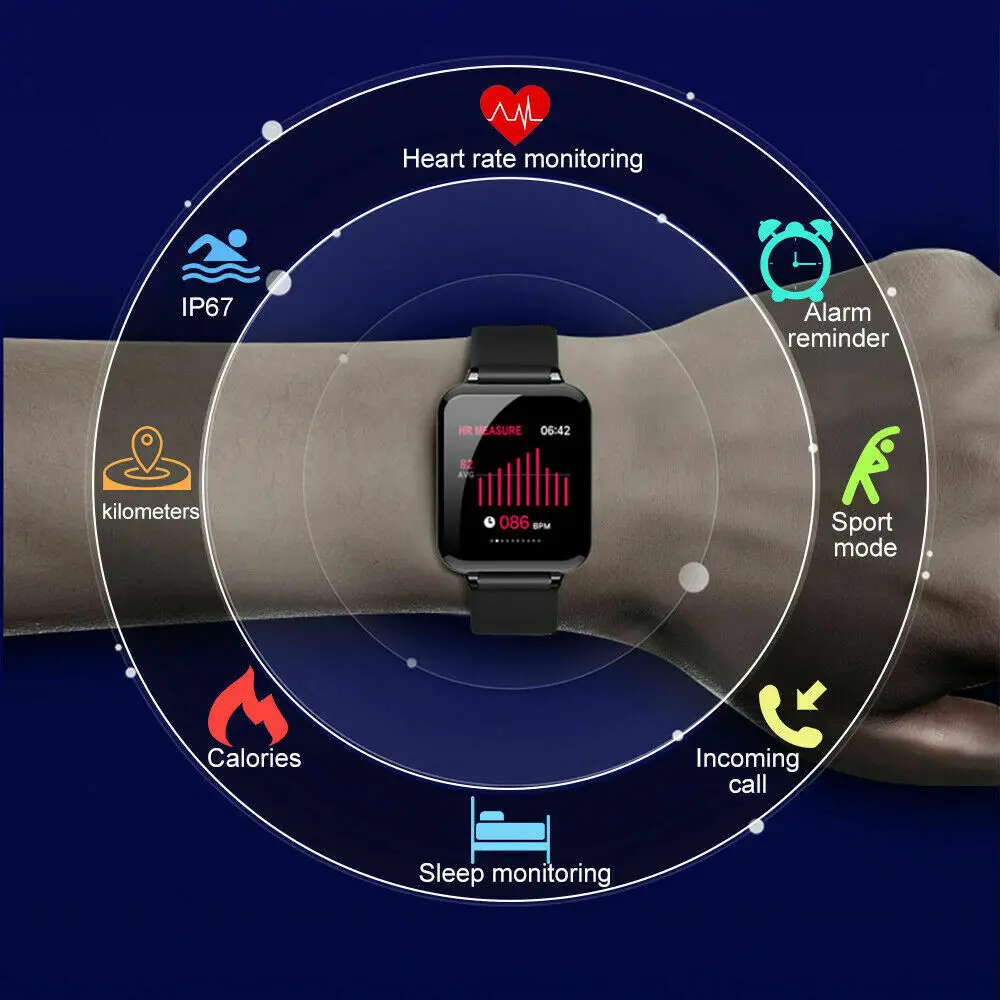 Умные часы Farbdisplay Schlaf Pulsmesser фитнес-трекер для Android IOS Hearth rate monitor дисплей погоды умные браслеты