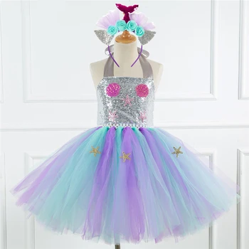 

Girls Mermaid Costume Cosplay Children Halloween Costume For Kids