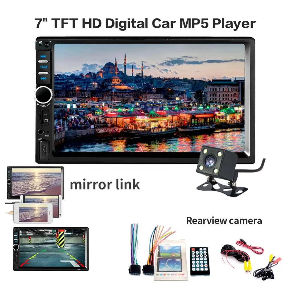 2din Android автомобильное радио Авторадио Bluetooth 7 дюймов HD плеер стерео автомобильный аудио WiFiGPS навигация автомобильный мультимедийный видео плеер