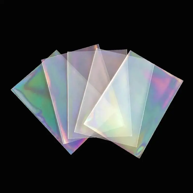 100Pcs Tarot Rainbow Foil Transparent Laser Clear Sleeves Korea Idol Photo Holographic Protector Trading Cards Shield Cover | Спорт и