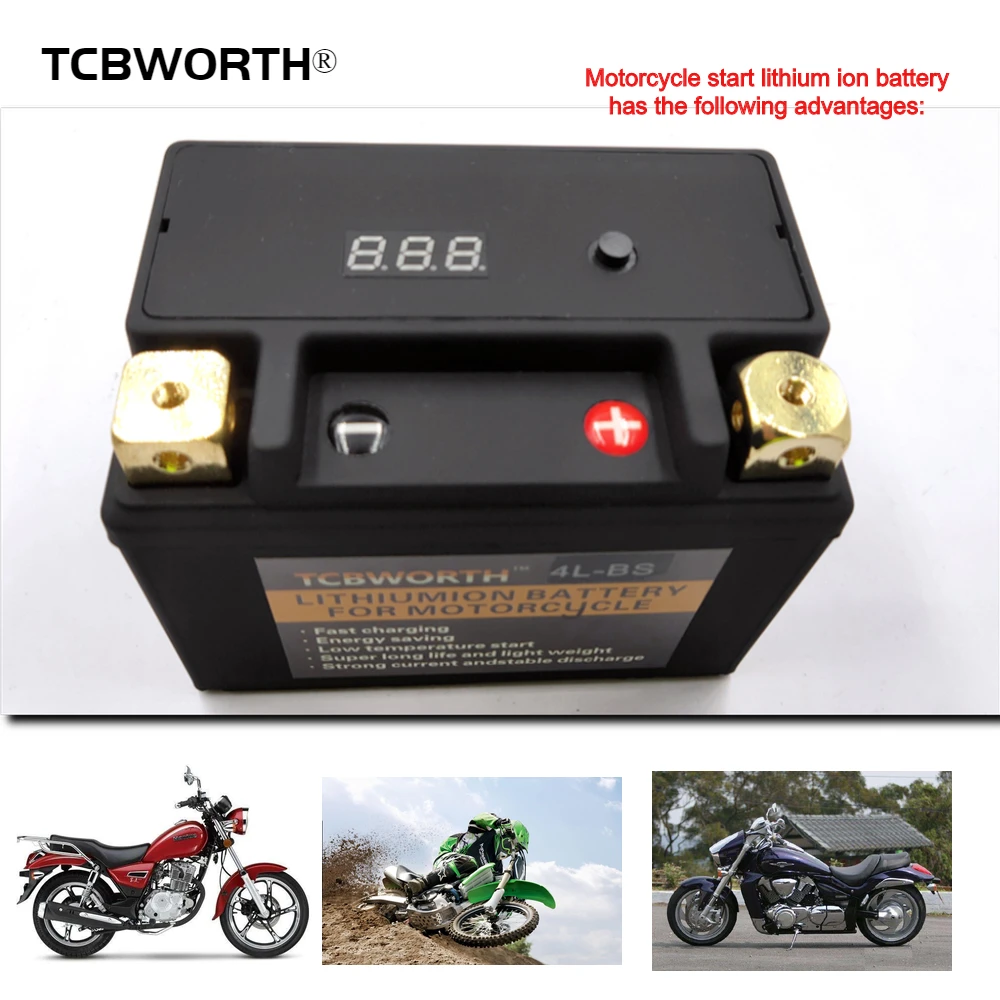 Стартовый аккумулятор TCBWORTH 7A BS для мотоцикла 12 В LiFePO4 7 Ач стартовый литиевый