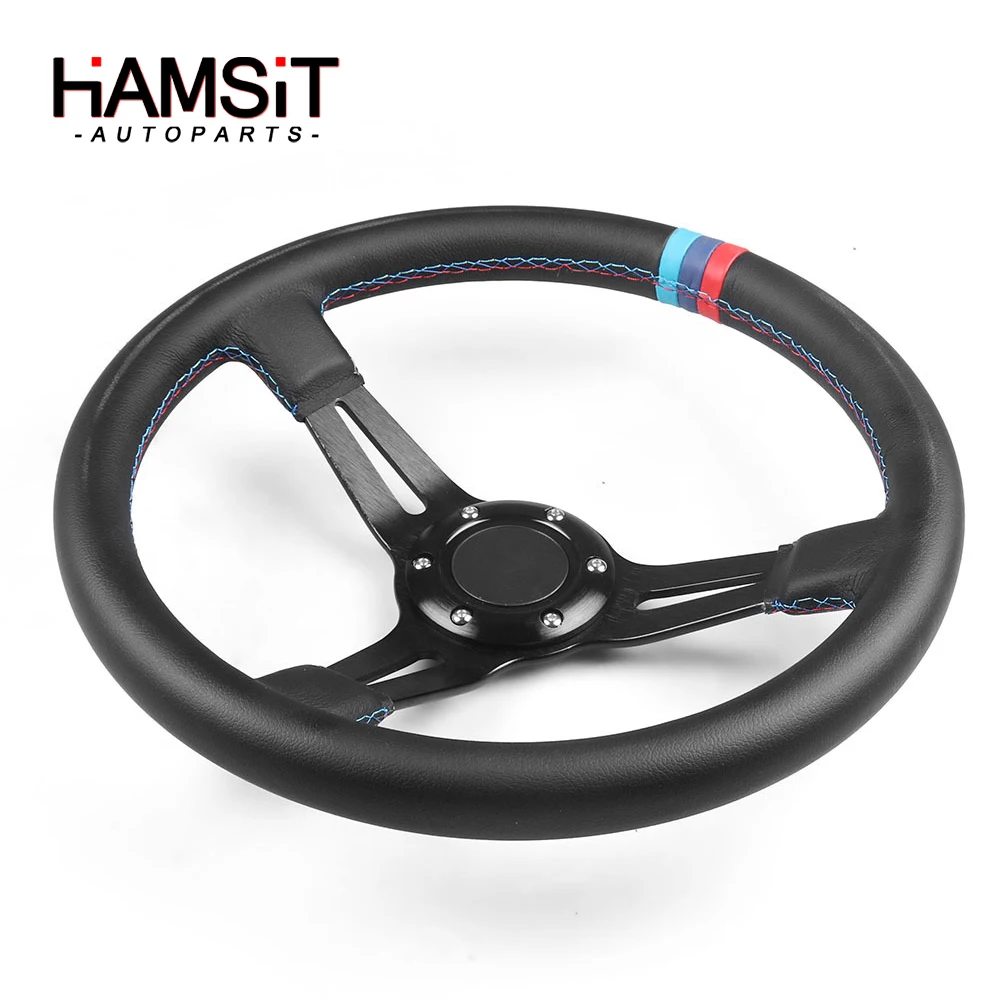 

Руль Hamsit из микрофибры, 350 мм, 14-дюймовый, гоночный, 3 цвета, Прошитый, для дрифта, горячая Распродажа