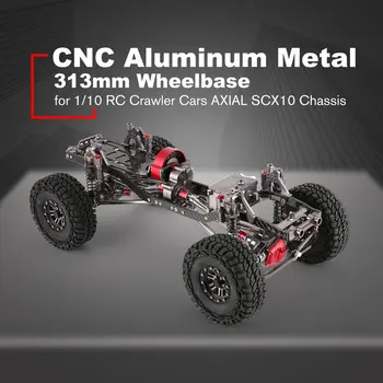 

RC Racing CNC Aluminum Metal and Carbon Frame for RC Car 1/10 AXIAL SCX10 Wrangler Chassis 313mm Wheelbase Vehicle Crawler Parts