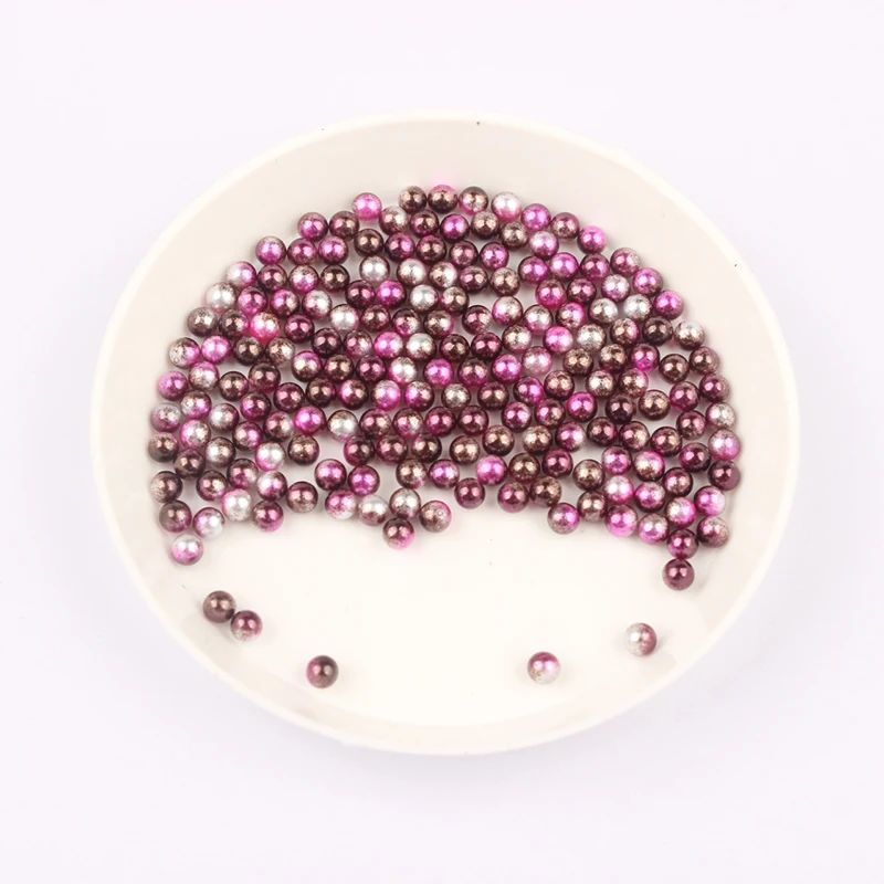 3mm small size option about 500Pcs/lot random mix color no holes Pearls Round Beads For DIY Craft Scrapbook Decoration