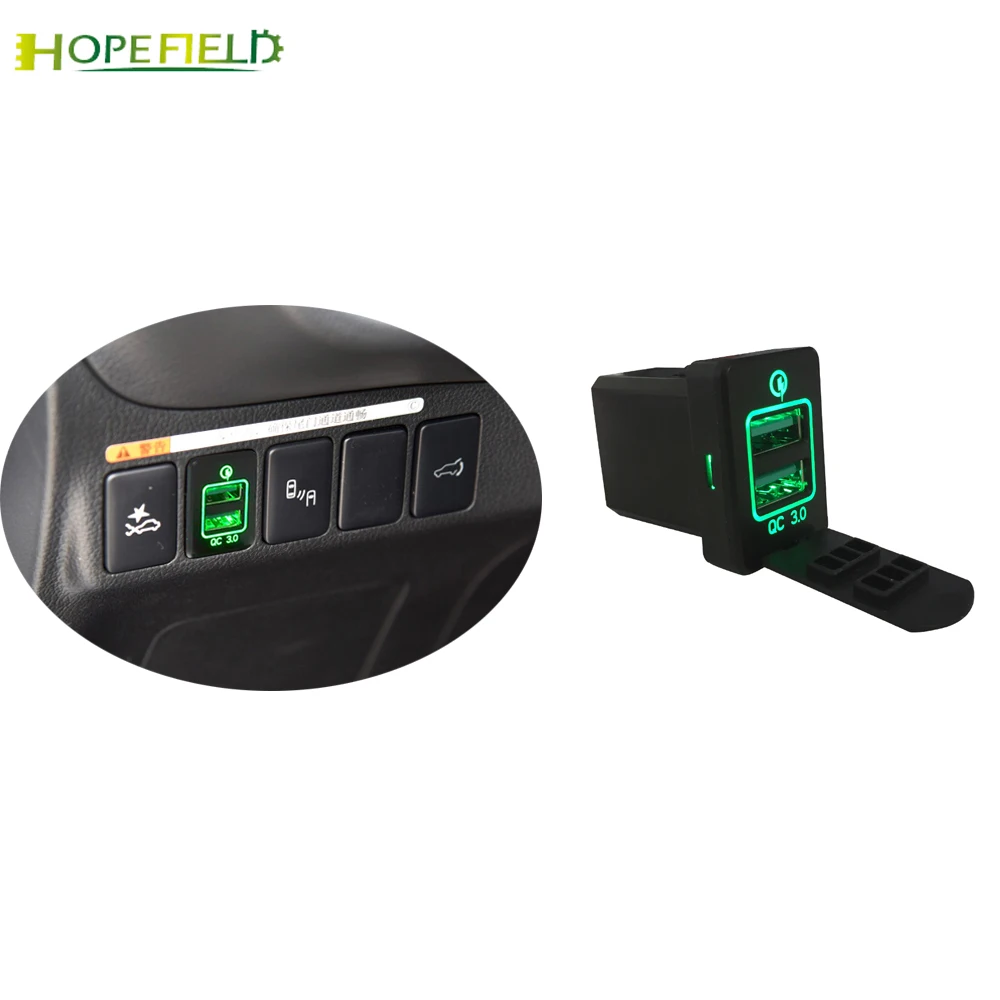 Зарядное устройство QC3.0 с двумя USB-портами переключатель для зарядки Mitsubishi Pajero sport