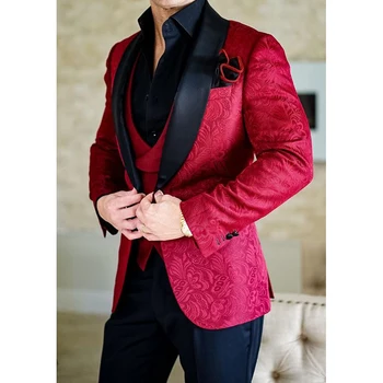 

Custom Made Men Suits Shawl Lapel Groom Tuxedos Pattern Best Men Wedding Groomsmen ( Jacket+Vest+Pants+Tie ) E167