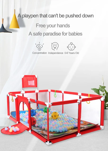 Parc À Balles Pour Enfants Avec Filets De Sécurité Aire De Jeu Avec Clôture  Pour Bébé, Piscine À Gonflables Pour Enfant Avec Barrière - Parc À Bébé -  AliExpress