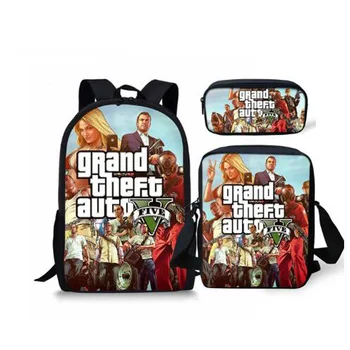 

Hot Games GTA 5 Print Schoolbag For Boys Personalized Pattern Book Bags Teenagers School Backpack Custom Children Mochila