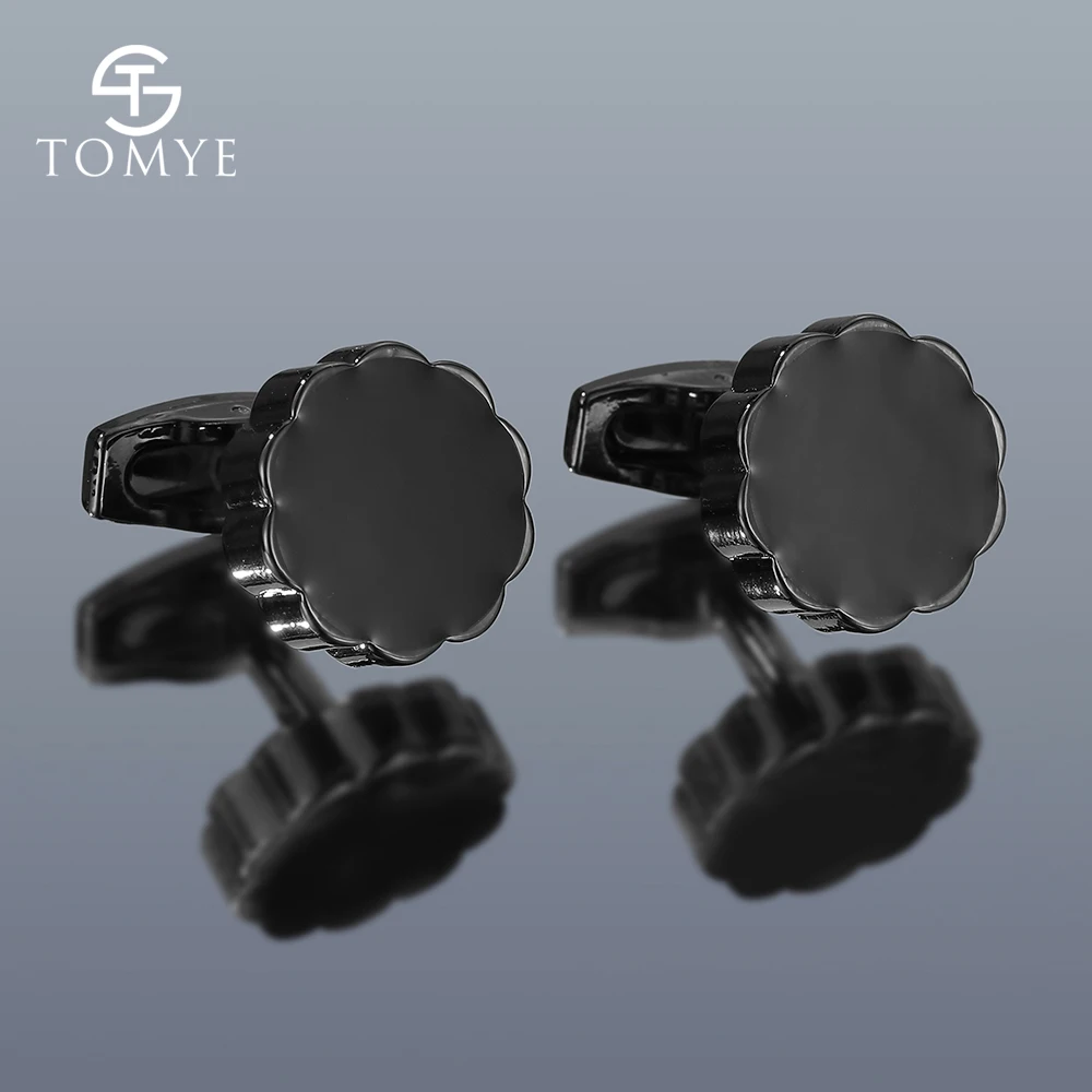 Запонки для мужчин TOMYE XK20S049 модные черные круглые запонки рубашек в подарок |