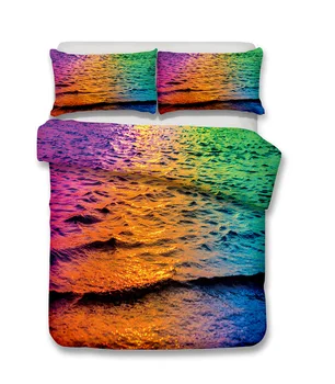 

BEST.WENSD High-quality bedding set 3pcs Sea wave duvet cover+pillowcase king comforter set dekbed overtrek home textile bed set