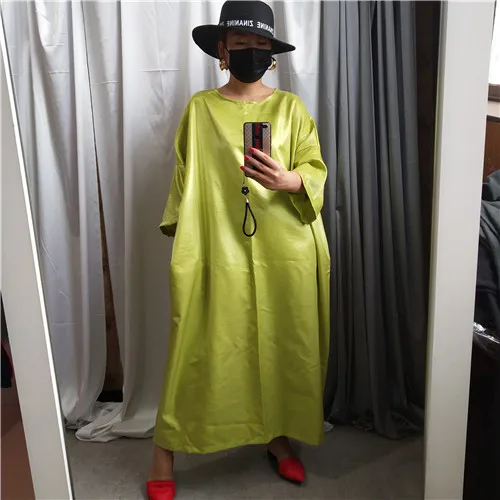  SuperAen Fashion Women Long Robe Autumn New 2019 Casual Ladies Dress Solid Color Round Collar Europ