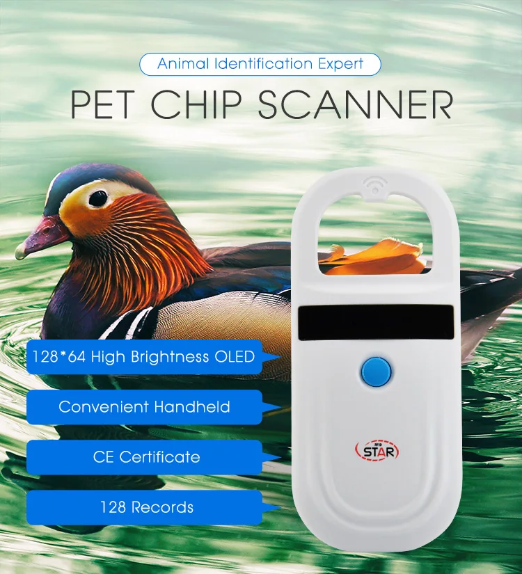 Портативный 134,2 кГц FDX-B ISO11784/11785 Pet RFID чип считыватель для собак кошек ЖК-дисплей животное микрочип сканер тег сканер штрих-кода