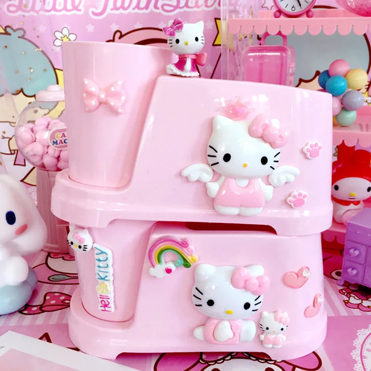 KT Cat мультяшная парная зубная щетка стаканчик стаканчики hello kitty кружки для зубной щетки полоскание для рта в форме пластика в набор аксессуаров для ванной комнаты розовый