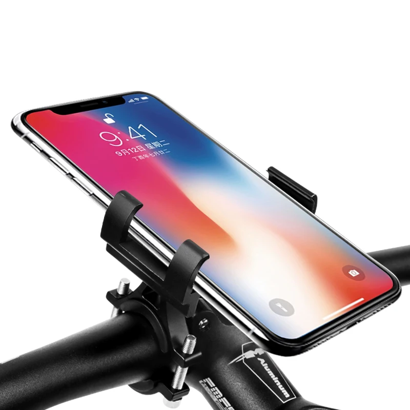 Aluminum Alloy Bike Phone Holder Universal Motorcycle Bicycle Cell Phone Stand Mount for iPhone 11 Pro Max XR XS Samsung Bracket mobile finger holder