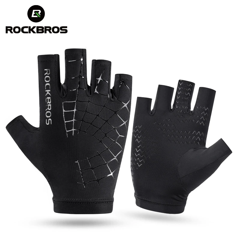 ROCKBROS ледяной шелк перчатки Сенсорный экран перчатки велосипед половина полный палец перчатки Лето Для Мужчин велосипедные перчатки с защитой uv