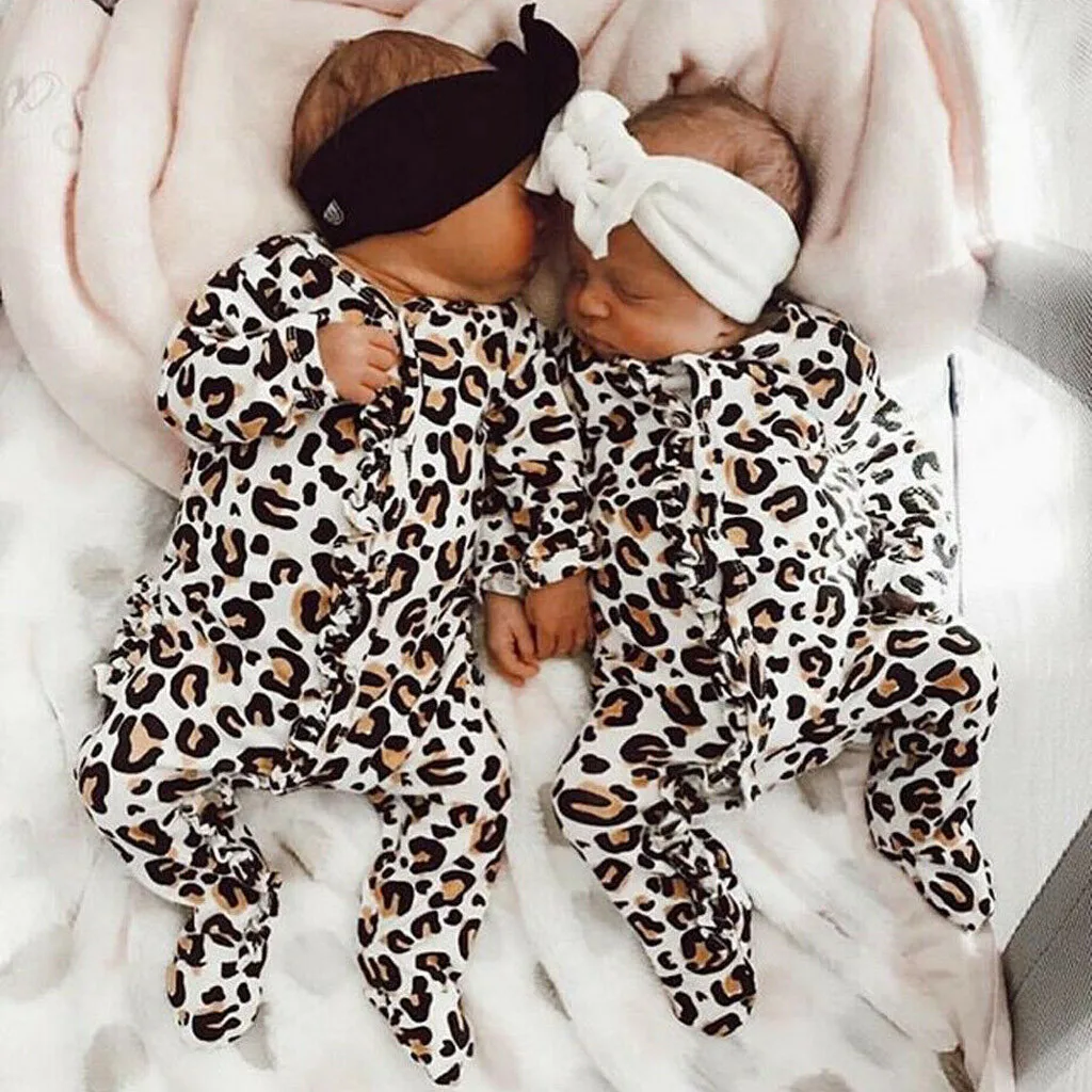 leopard print baby clothes set