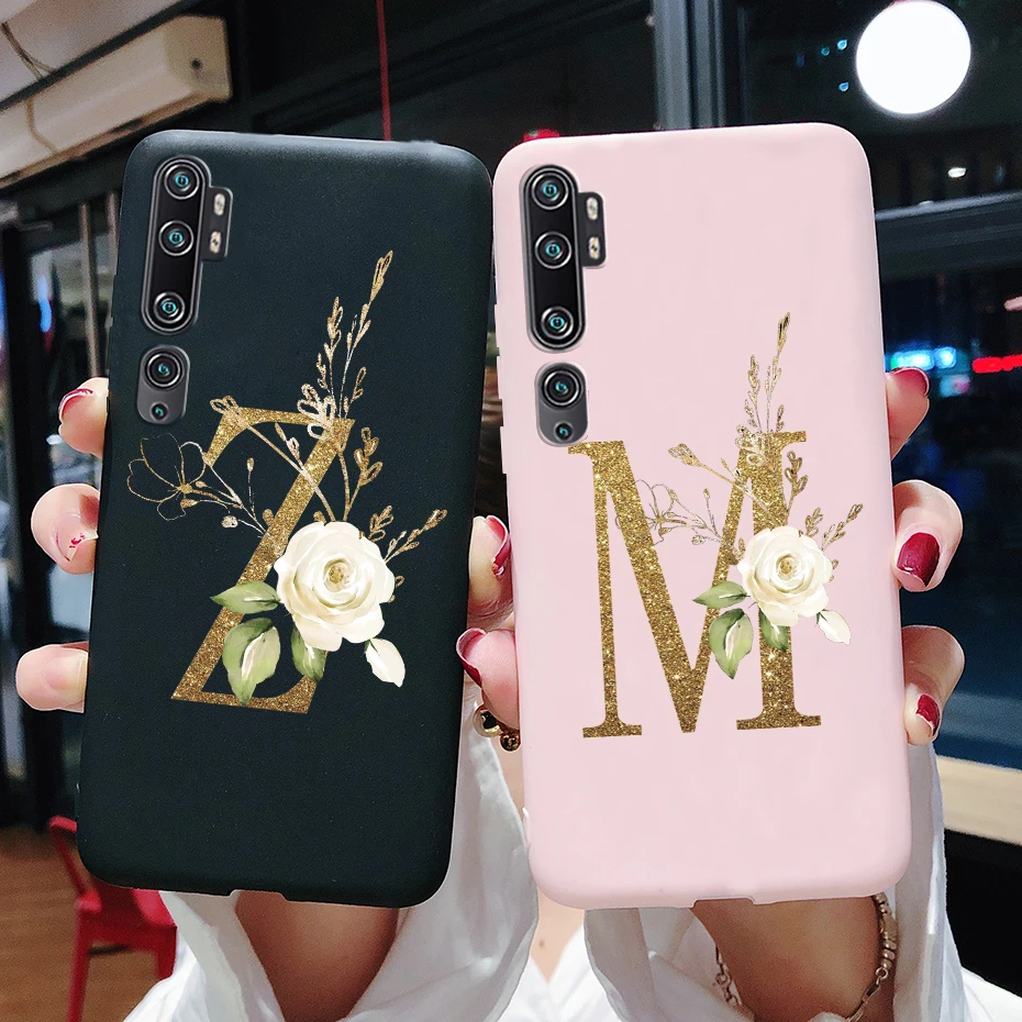 Per Xiaomi Mi Note 10 Lite Note 10 Pro Custodia Cover Posteriore In Silicone Lettere Carine Custodia Morbida Per Xiaomi Mi Note 10 Lite Pro Custodia