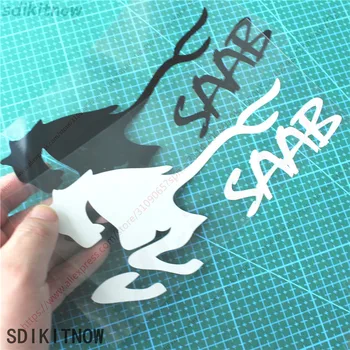 

Horse Run Cool Sports Sticker Racing Windows Decal Car Styling For saab 9-3 9-5 93 95 900 9000 accessories