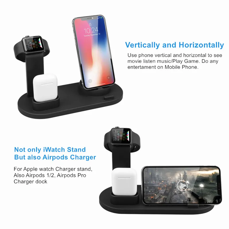 5 в 1 зарядное устройство для iPhone 7 6S X XR настольное Apple Watch AirPods зарядная док станция