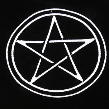 

80×80cm Velvet Tarot Tablecloth Altar Wicca Pentacle Sun Embroidery Board Game Y4UB