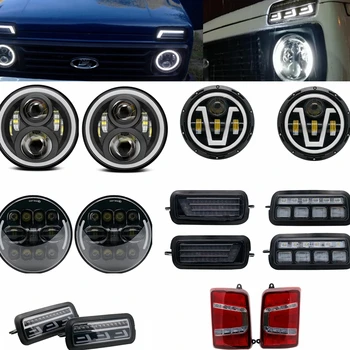 

7Inch LED Headlight Turn Signal Lamp DRL LED Daytime Running Light relay and cover for Lada Niva 4x4 Car Front Fog Lamp Protect