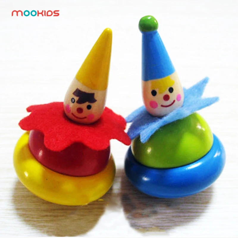 Mookids деревянные спиннинг гироскоп игрушки для детей Подарки танцы клоун флип Классические игрушки родитель-ребенок Взаимодействие