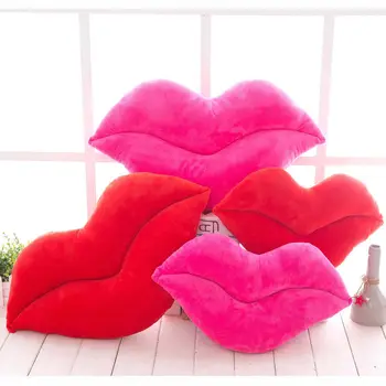 

Cotton-shaped lips pillow waist cushion home decoration Valentine gift pillows with lip shape and red stuffed throw pillow
