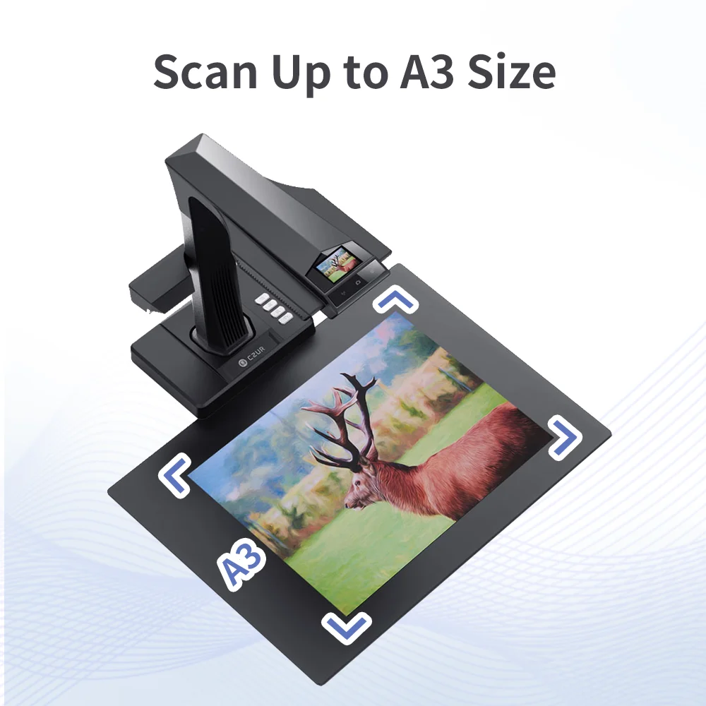 CZUR Book Scanner ET18 Pro A3 A4 Document Scanner with OCR WIFI Function for Mac Windows Convert to PDF/Searchable PDF/Word/TIFF