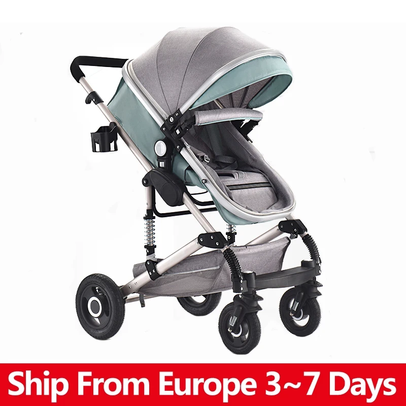 Carrito de bebé plegable de alto paisaje, carrito de viaje portátil ligero, cochecito para niños recién nacidos, silla de bebé cochecito para niños