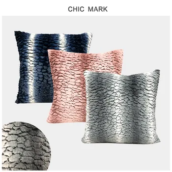 

Home Decor Cushion Cover Plush Stone Veins Pattern Throw Pillowcase For Living Room Sofa Car Bedroom 50x50cm Plush Pillow Cover