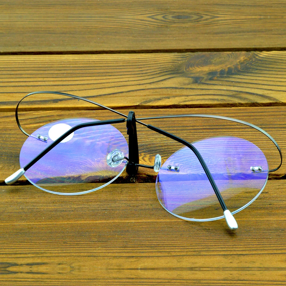 Round Style Rimless Oversized Titanium Alloy Reading Glasses +0.75 +1 +1.25 +1.5 +1.75 +2 +2.5 +2.75 to +4 reading glasses