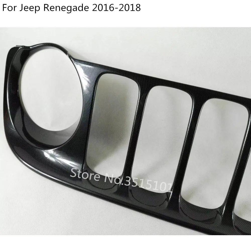 Для Jeep Renegade кузова Стайлинг крышка Защитный датчик отделкой спереди Up Grid гриль решетка вокруг 1 шт