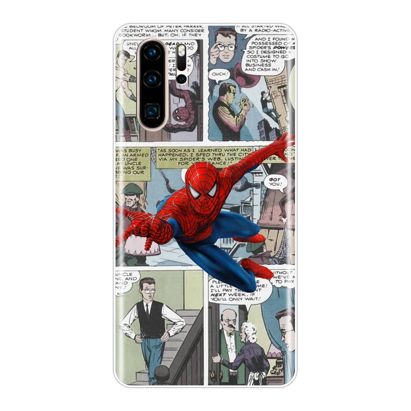 Мягкий силиконовый чехол из ТПУ для телефона huawei P30 Lite Pro P20 Lite Marvel задняя крышка для huawei P Smart Z P Smart Plus