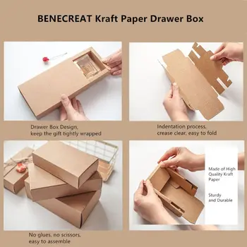 

20Pcs Brown Kraft Paper Boxes Crafts Gifts Packaging Box Party Supply(15x8x4cm) H4GD