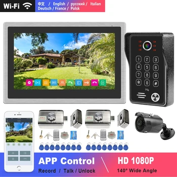 

Wifi Intercom IP Video Intercom for Home10 inch Touch Screen 1080P Doorbell Camera Electric Lock Home Access Control System Kits