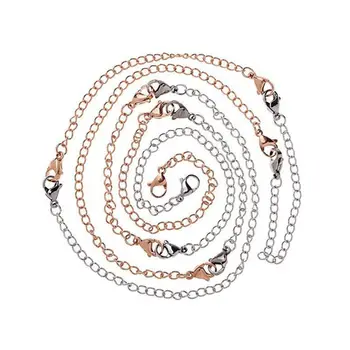 

15 Pcs/set Women Lady Necklace Anklet Bracelet Extended Chains Stainless Steel Double Head Lobster Buckle Tail Chain Jewelry Acc