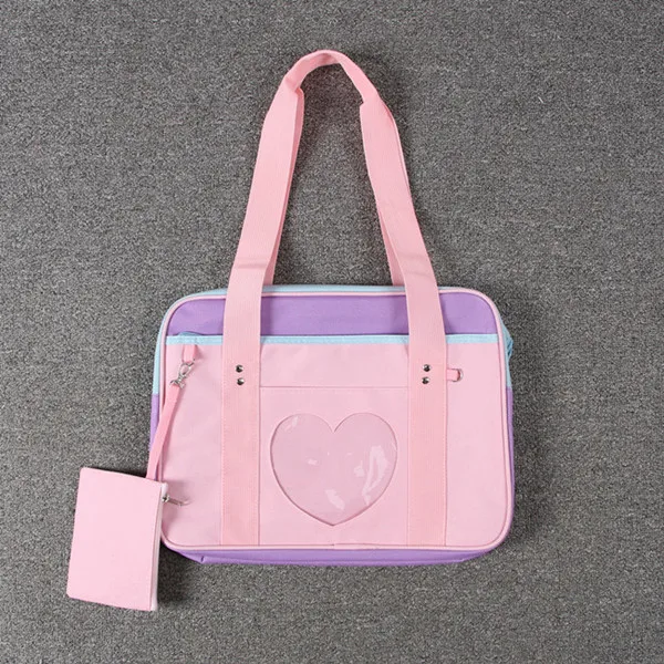 Lovely Girls Travel Large Capacity Canvas Baggage Luggage Organizer Shoulder Handbags Totes For Teenager Girl Schoolbags pinkstrap