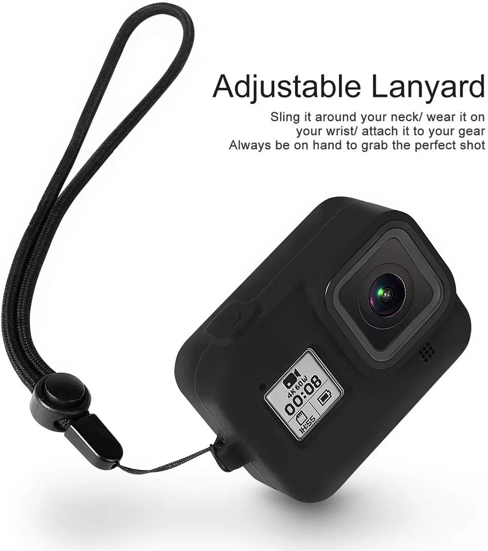 Аксессуары для Go Pro, чехол для экшн-камеры, защитный чехол, силиконовый чехол s, чехол для GoPro Hero 8, черный цвет
