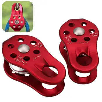 

2Pcs Outdoor Rock Climbing Rope Carabiners Pulley Fixed Side EDC Clasps Gear