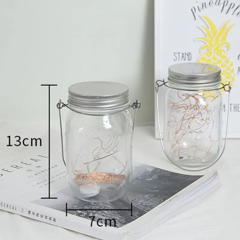 20 светодиодный солнечный Сказочный Рождественский светильник Mason Jar 2 м теплый белый свет подвесной фонарь открытый патио садовый декор