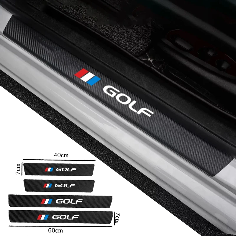 4 шт. автомобильные защитные наклейки на порог углеродное волокно кожа виниловые