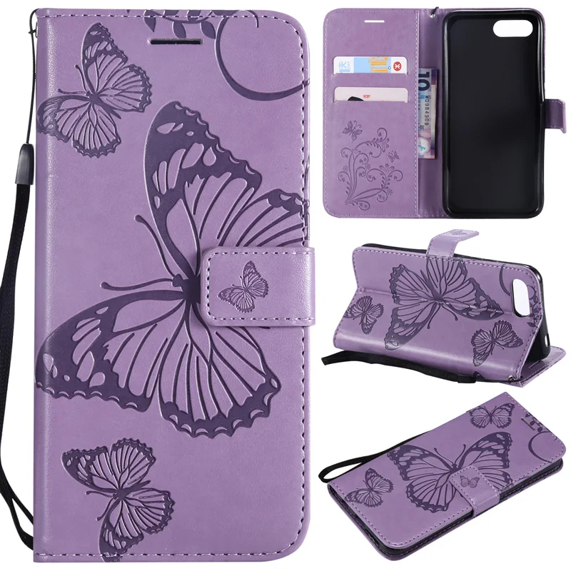 Кожаный чехол-книжка с бабочкой для Huawei Honor V20 V10 8 9 10 Lite 10i 9i 9N 8X 8C 8A 8S 7X 7C 7A Pro 6X 6A |