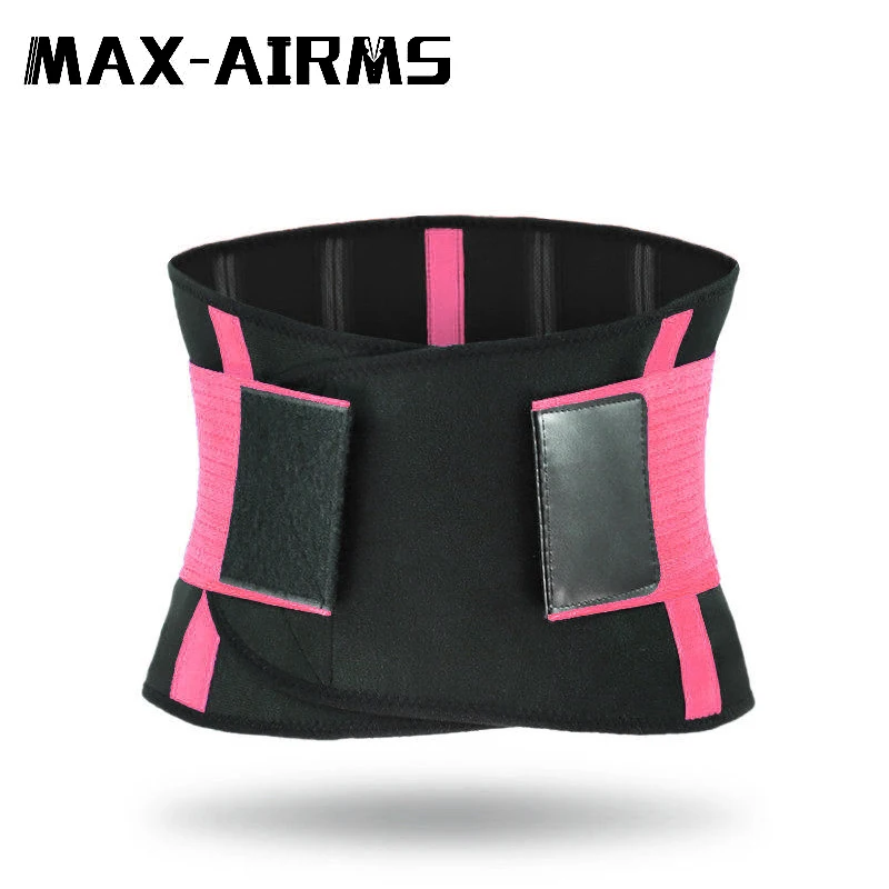 Maxairms пояс для поддержки талии пояс для триммера для спины пояс для тренажерного зала для тренировки талии защита для потери веса Спортивная компрессионная форма для тела - Цвет: Розовый