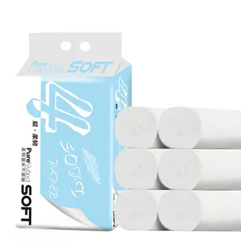 

Bamboo Fiber Paper White Family Tampon Butt Toilet Paper Thickening Wood Pulp 4 Layers Baby Hotel Soft Security Kitchen Tissue