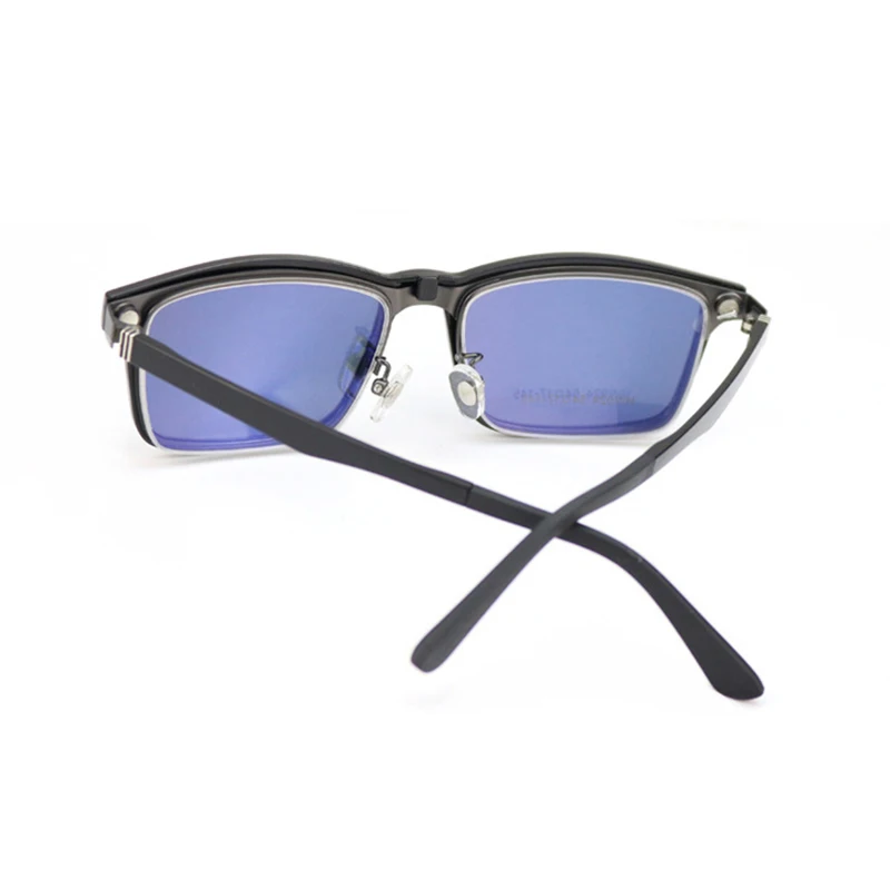 Металлический полуоправа квадратный пластиковый стальной магнитный зажим на Поляризованные солнцезащитные очки для женщин и мужчин близорукость очки для чтения оправа UV400 N5